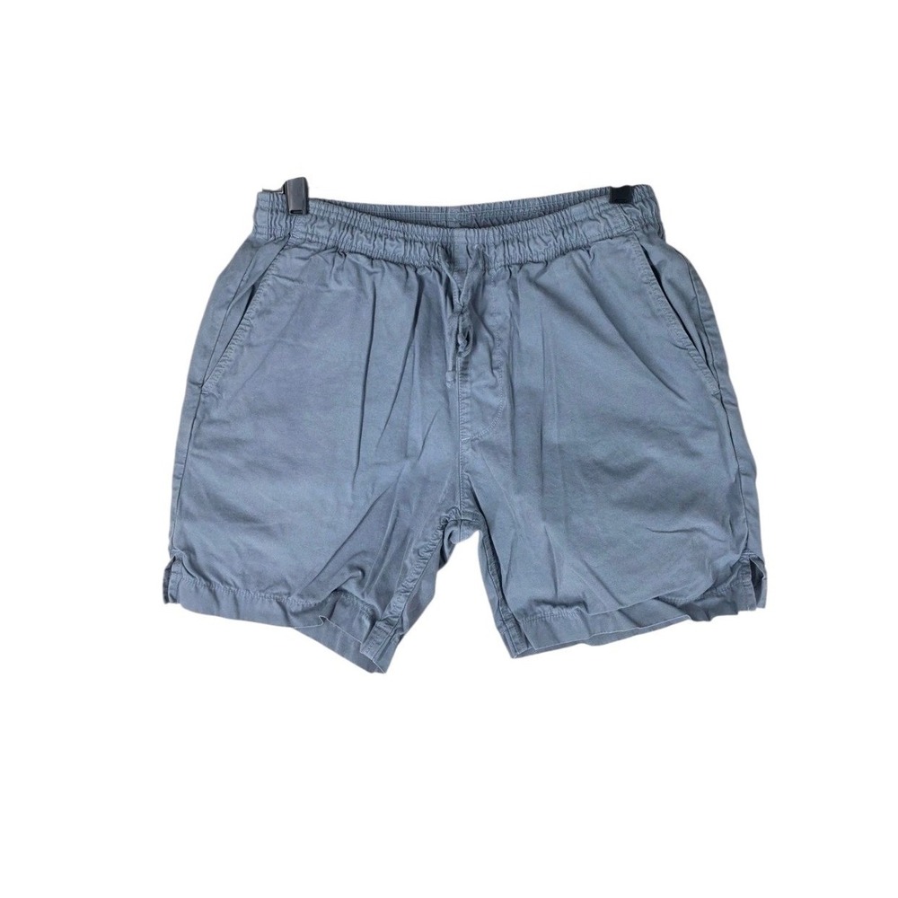 SKU 5.5" Shorts Mens S Slate Blue Grey Cotton Drawstring Elastic Waist USA Made
